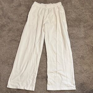 Brandy White Wide-Leg Sweatpants